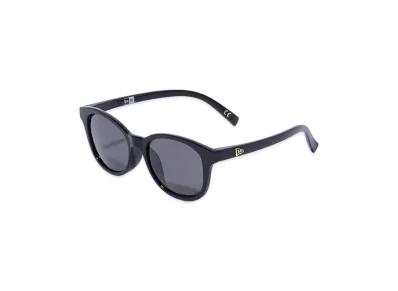 NEW ERA Sunglasses Boston Square Lens Shiny Black Frame Green Grey Lens "Black"