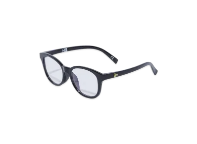 NEW ERA Sunglasses Boston Square Lens Shiny Black Frame Light Blue Lens "Black"