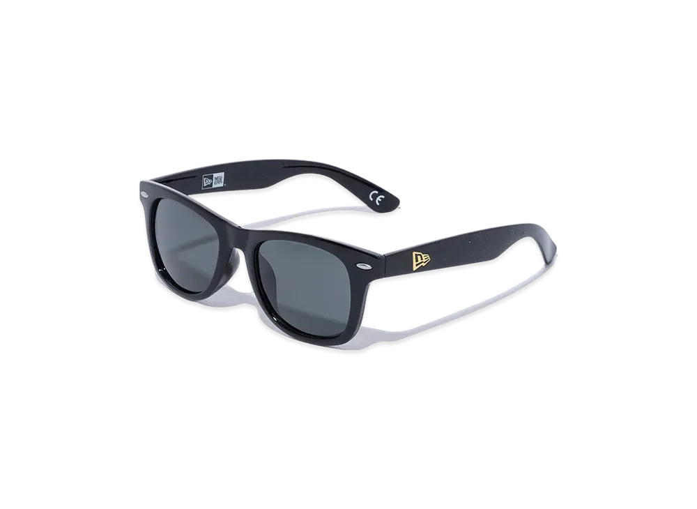 NEW ERA Sunglasses Wellington Square Lens Shiny Black Frame Green Grey Lens "Black"