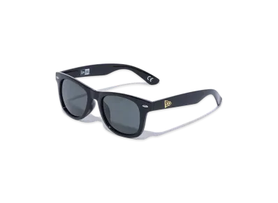 NEW ERA Sunglasses Wellington Square Lens Shiny Black Frame Green Grey Lens "Black"