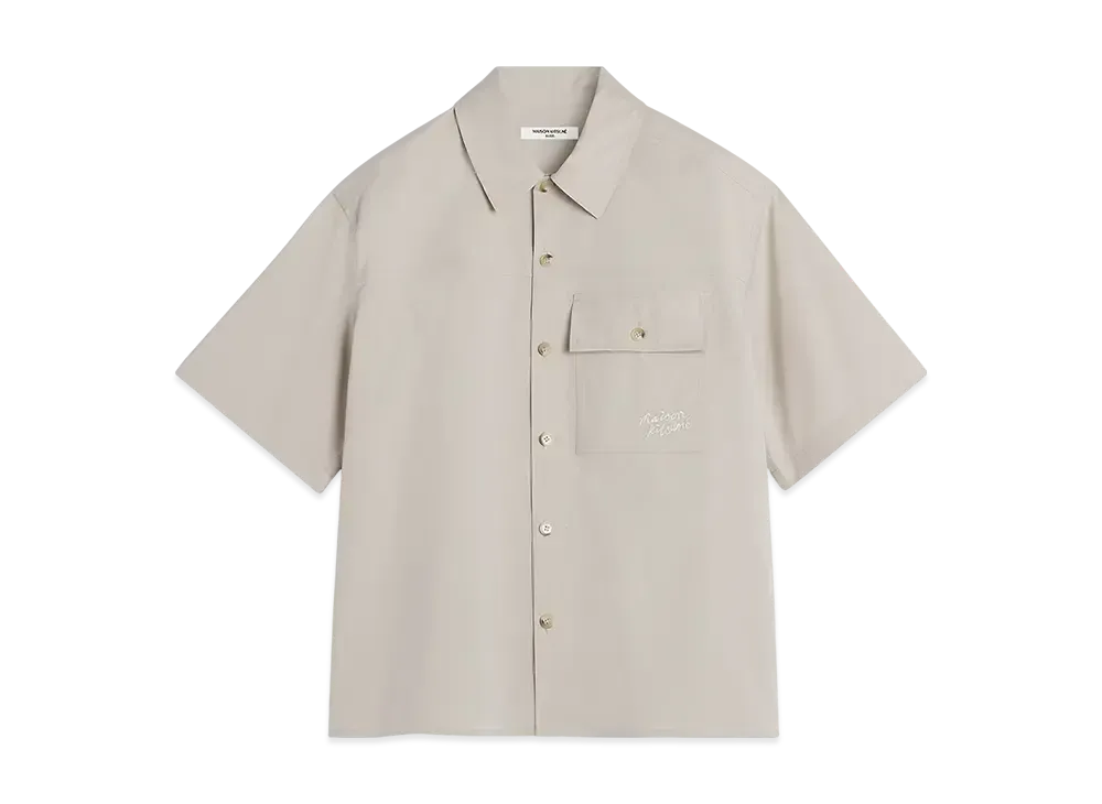 Maison Kitsune Short Sleeve Over Shirt "Truffle"