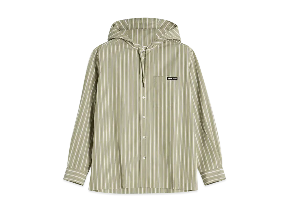 Maison Kitsune Hooded Shirt "Cardamone/White"