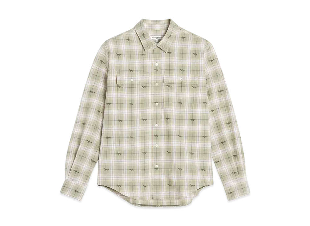 Maison Kitsune Double Pocket Skate Shirt "Canvas/Military Green"