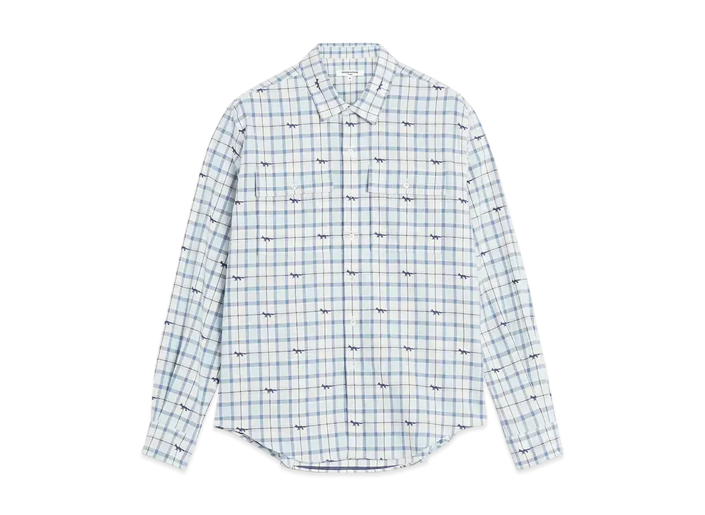Maison Kitsune Double Pocket Skate Shirt "Sky/Breton Blue"