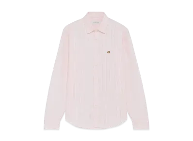 Maison Kitsune JP Exclusive Fox Head Embroidery Stripe Shirt "Light Pink Stripes"