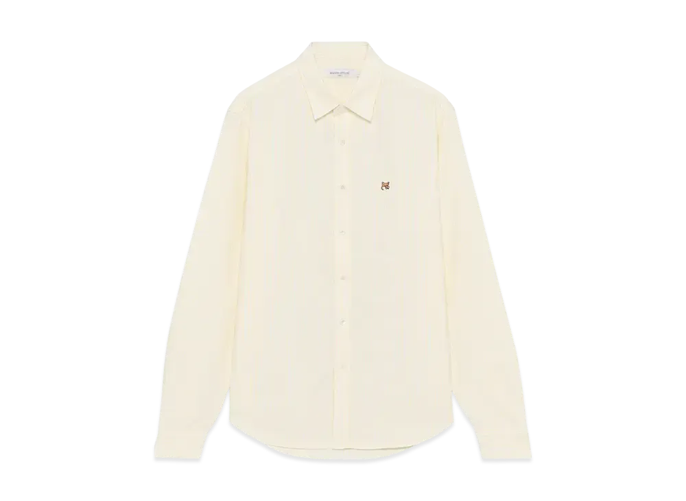 Maison Kitsune JP Exclusive Fox Head Embroidery Stripe Shirt "Light Yellow Stripes"