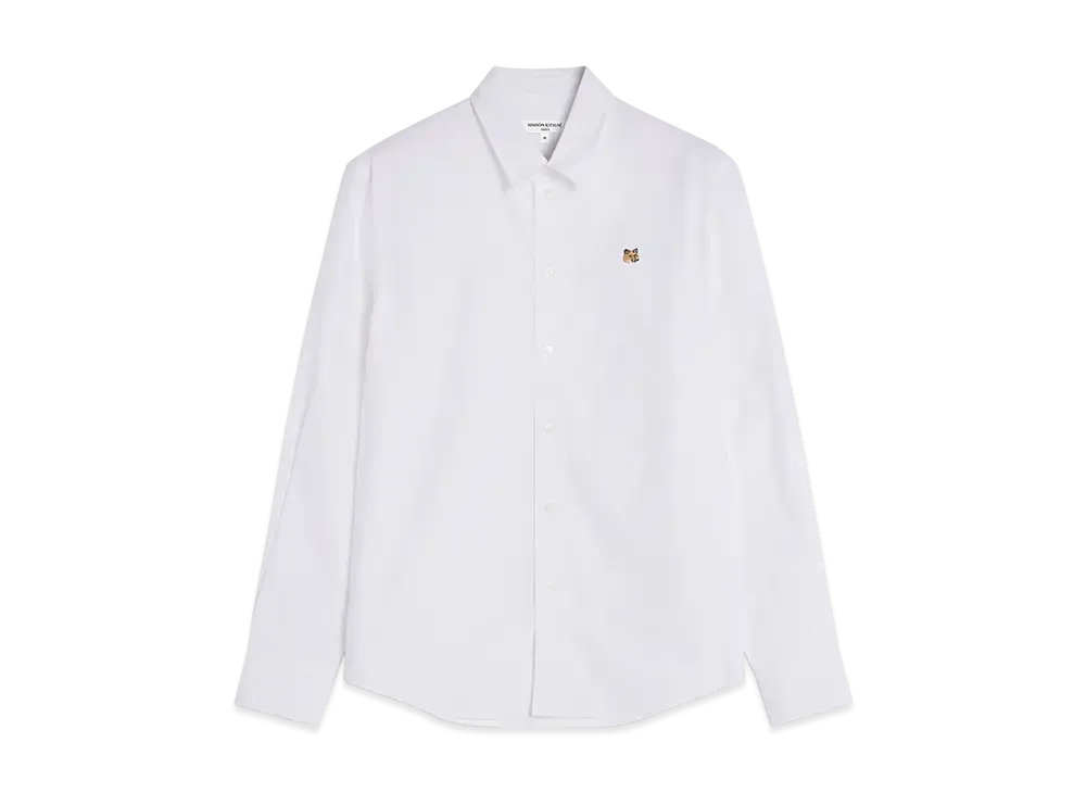 Maison Kitsune Fox Head Embroidery Casual Shirt "White"