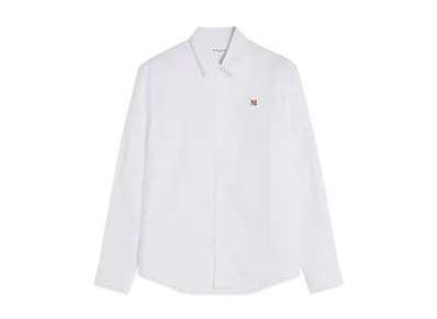 Maison Kitsune Fox Head Embroidery Casual Shirt "White"