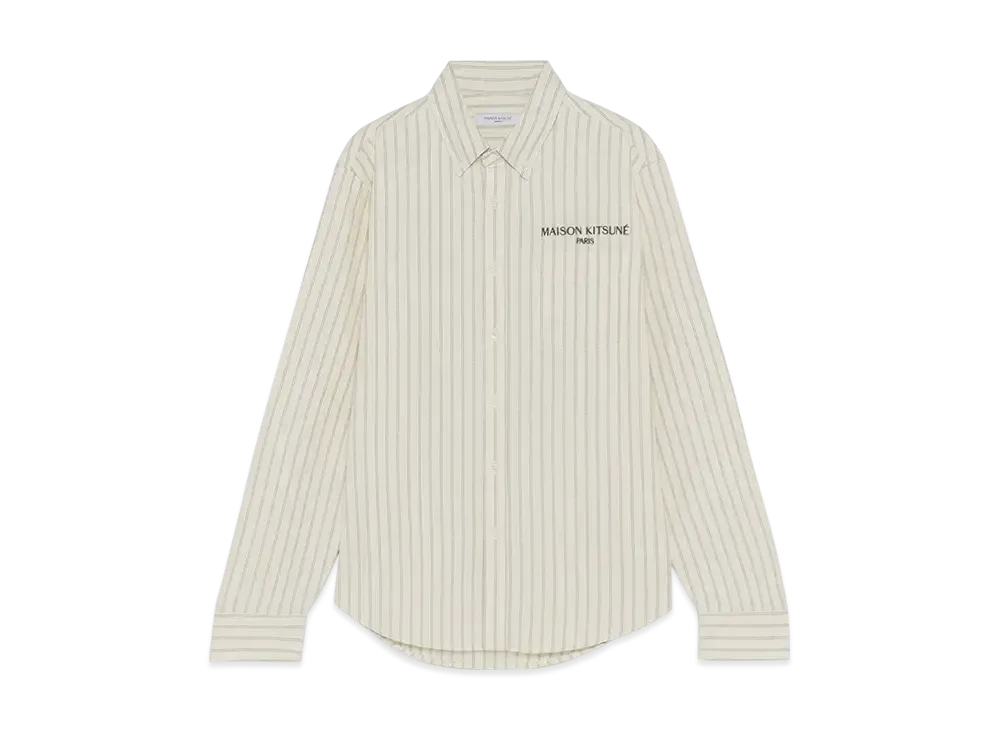 Maison Kitsune JP Exclusive Stripe BD Shirt "White"