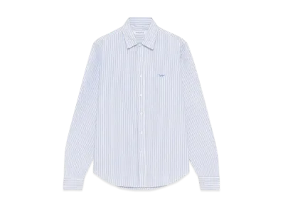 Maison Kitsune JP Exclusive Profile Fox Embroidery Stripe Shirt "Light Blue Stripes"