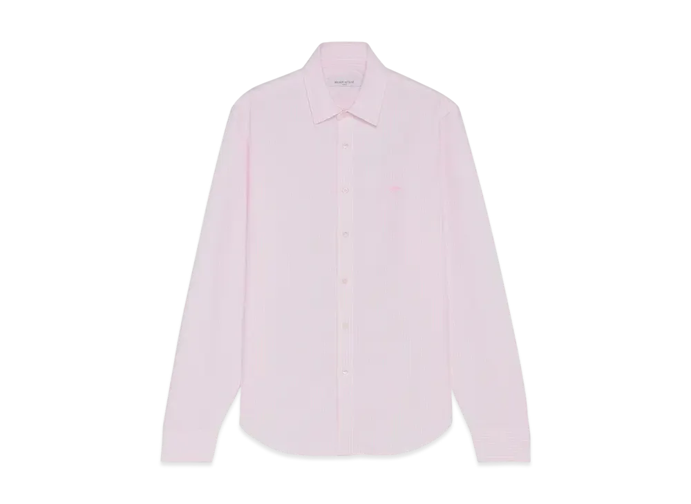Maison Kitsune JP Exclusive Profile Fox Embroidery Stripe Shirt "Light Pink Stripes"