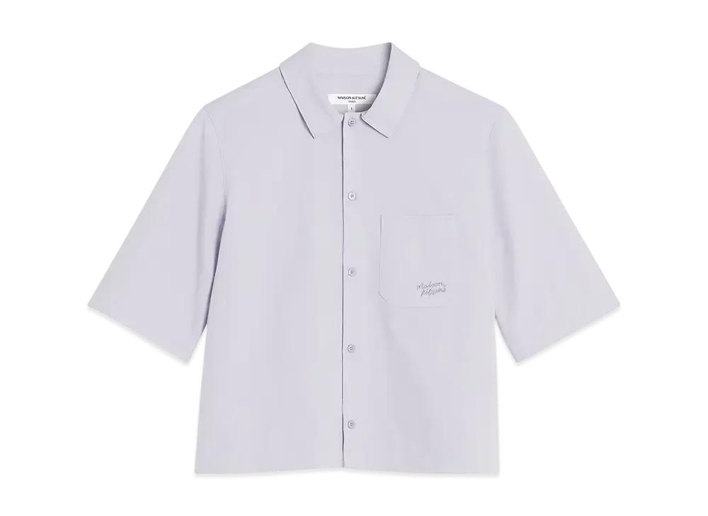Maison Kitsune Cropped Boxy Shirt "Soft Mauve"