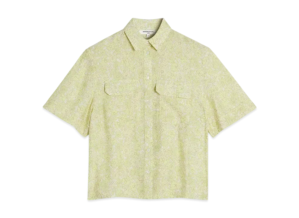 Maison Kitsune Boxy Short Sleeve Shirt "Lime Print"