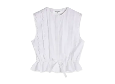 Maison Kitsune Craft Embroidery Sleeveless Top "White"