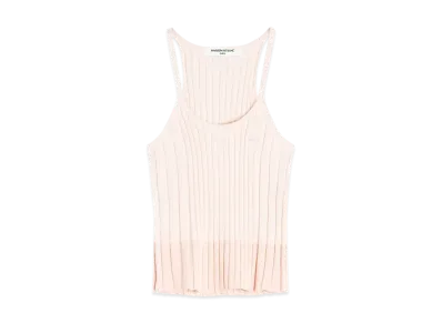 Maison Kitsune Baby Fox Patch Pleats Rib Tank Top "Porcelaine Pink"