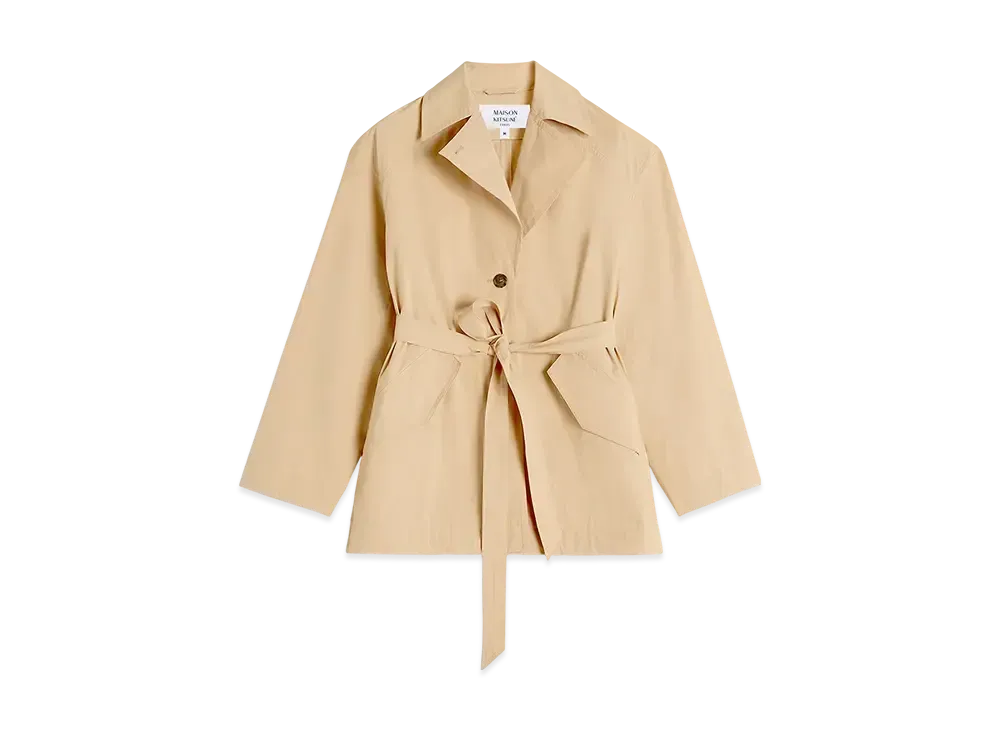 Maison Kitsune Short Light Trench "Chamois"