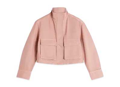 Maison Kitsune Cropped Workwear Jacket "Porcelaine Pink"