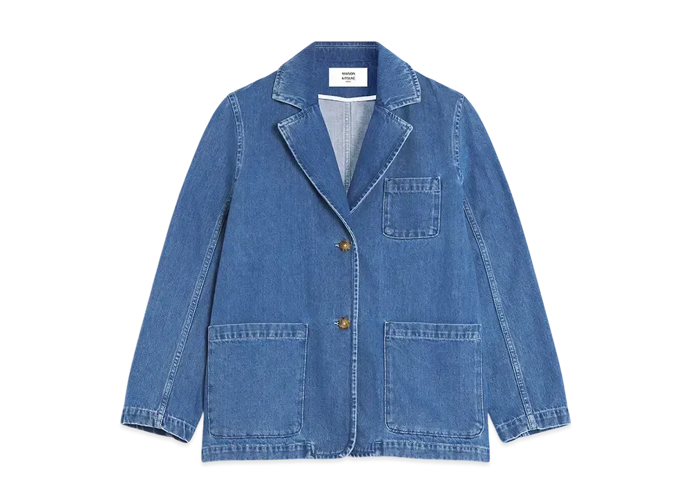 Maison Kitsune Deconstructed Tailored Jacket "Light Stone Indigo"