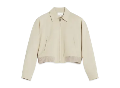 Maison Kitsune Cropped Utility Jacket "Dune"