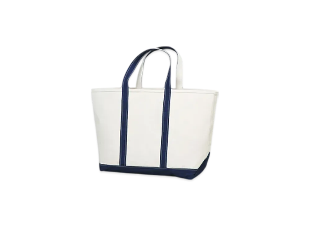 L.L.Bean Boat And Tote Bag Large Made In USA "Blue Trim"