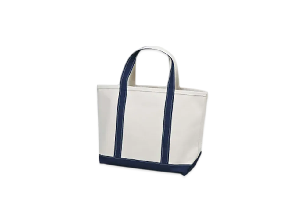 L.L.Bean Boat And Tote Bag Medium Made In USA "Blue Trim"