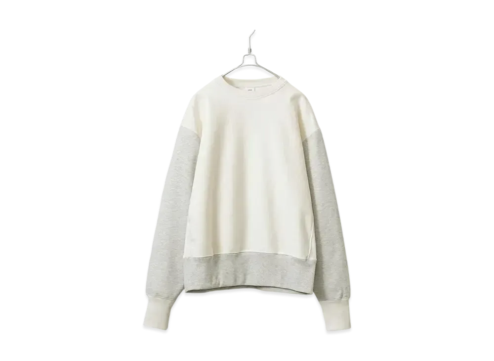 Healthknit Rocker Weight Crew Neck Sweatshirt "Ivory/Heather Gray"