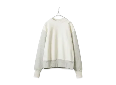 Healthknit Rocker Weight Crew Neck Sweatshirt "Ivory/Heather Gray"