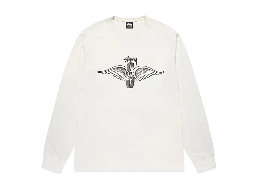 Stussy Skull Wings LS Tee Pigment Dyed "Natural"