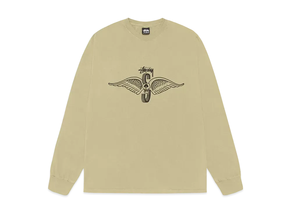Stussy Skull Wings LS Tee Pigment Dyed "ELM"