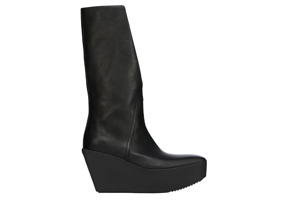 リックオウエンス ウィメンズ ハリウッド スライバー プラットフォーム ウィングド カウボーイ "ブラック"