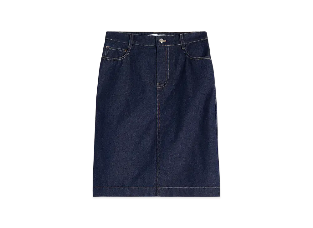 Maison Kitsune Straight Denim Skirt "Indigo"