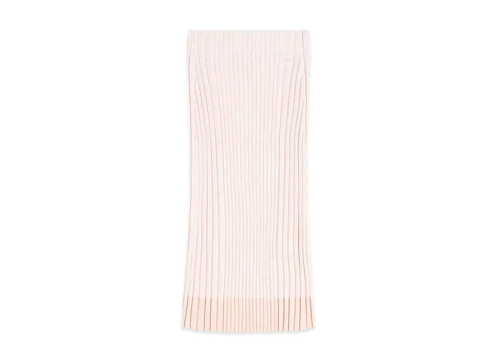 Maison Kitsune Baby Fox Patch Pleats Rib Midi Skirt "Porcelaine Pink"