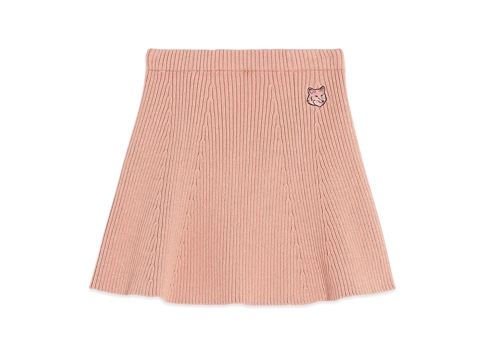 Maison Kitsune Bold Fox Head Patch Short Skirt "Porcelaine Pink"