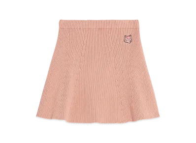Maison Kitsune Bold Fox Head Patch Short Skirt "Porcelaine Pink"