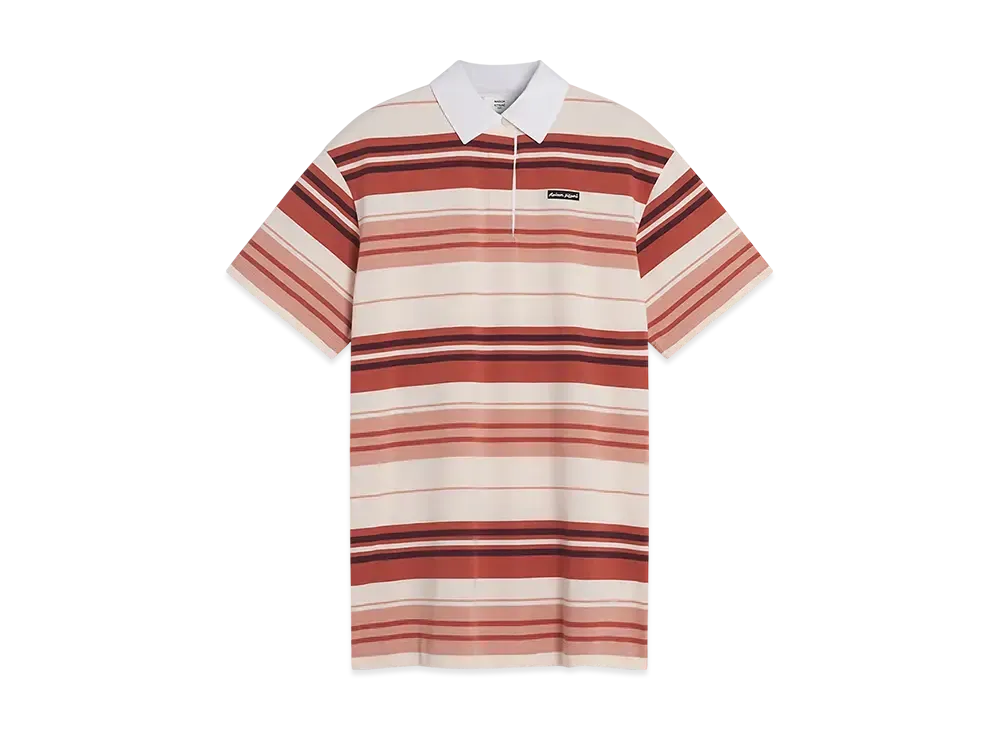 Maison Kitsune Label Multi Stripe Polo One Piece "Porcelaine Pink"