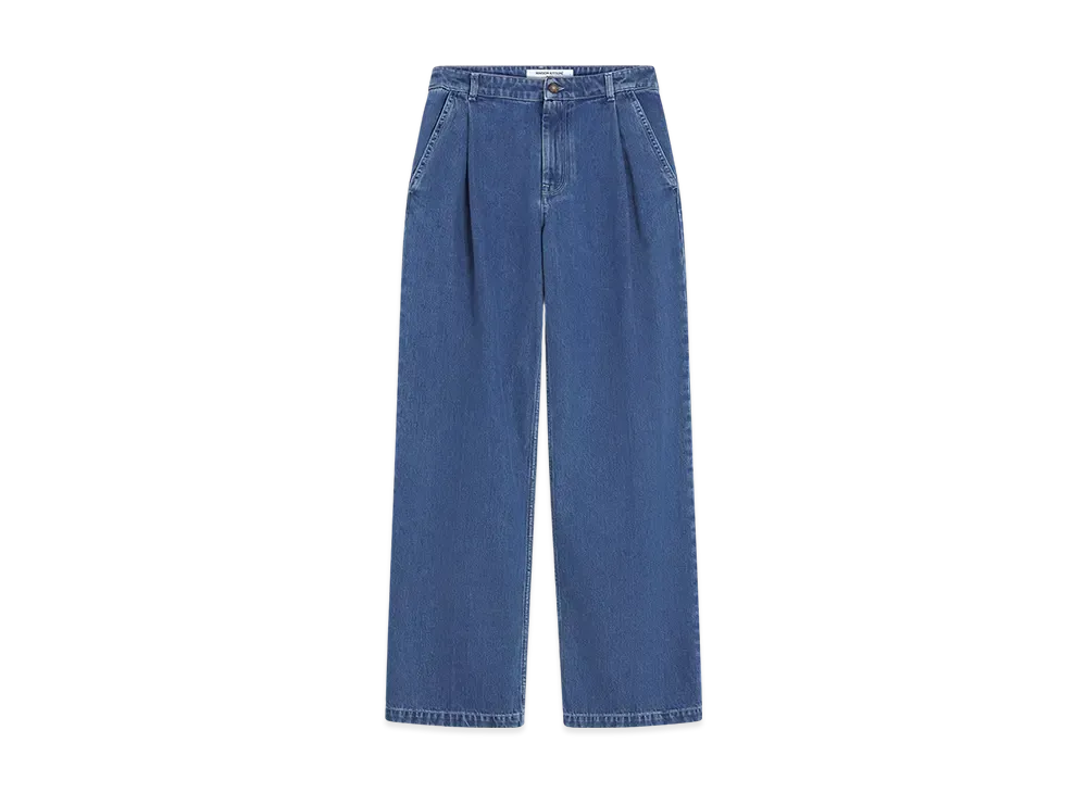 Maison Kitsune Pleats Denim Jeans "Light Stone Indigo"