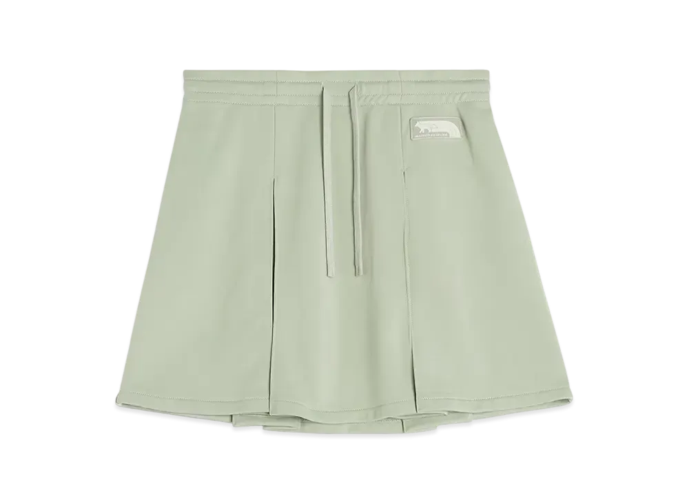 Maison Kitsune Flash Fox Mini Pleats Skirt "Court Green"
