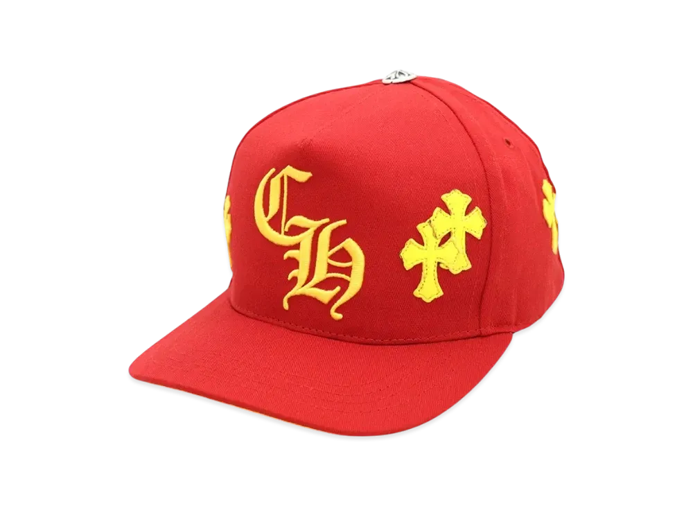 Chrome Hearts CH Hat Cross Patch Baseball Cap "Red/Yellow"