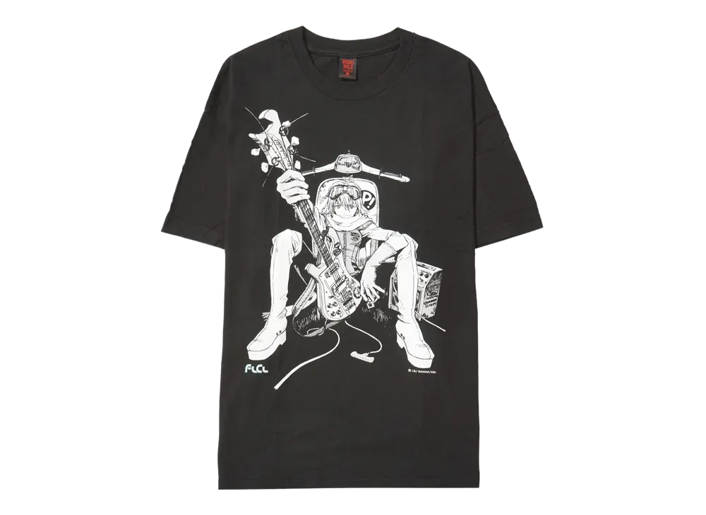 Geeks Rule Silkscreen Printing x FLCL T-Shirt (Haruko) "Black"