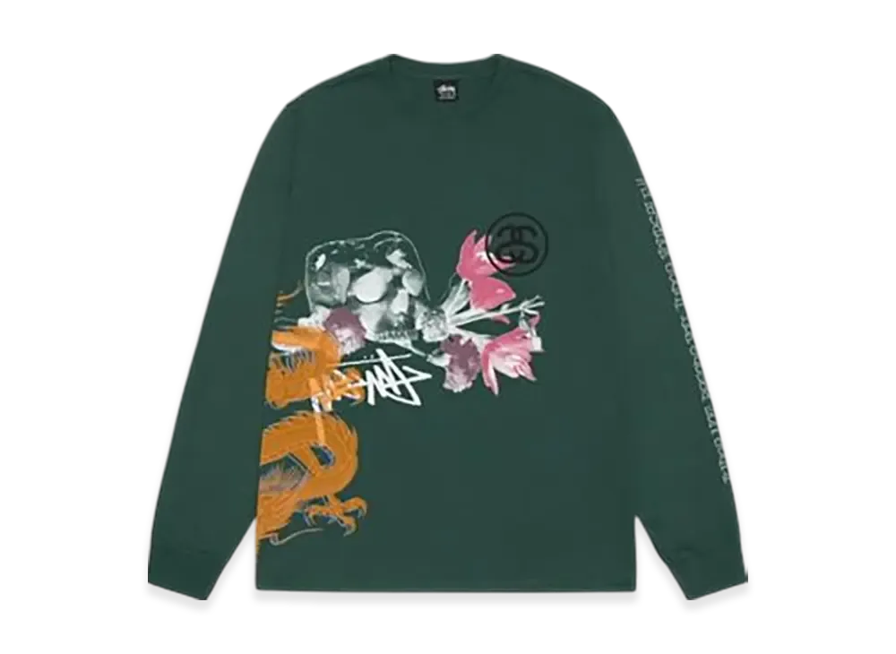 ステューシー ストライク LS ティー ピグメント ダイ "グリーン"