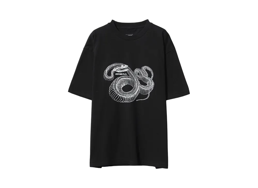 ANDFAMILYS Standard Tee Snake Bone "BK"