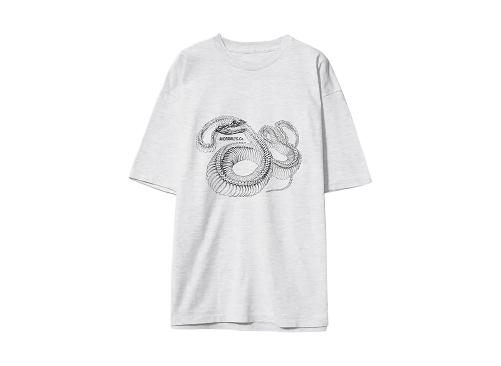 ANDFAMILYS Standard Tee Snake Bone "ASH"