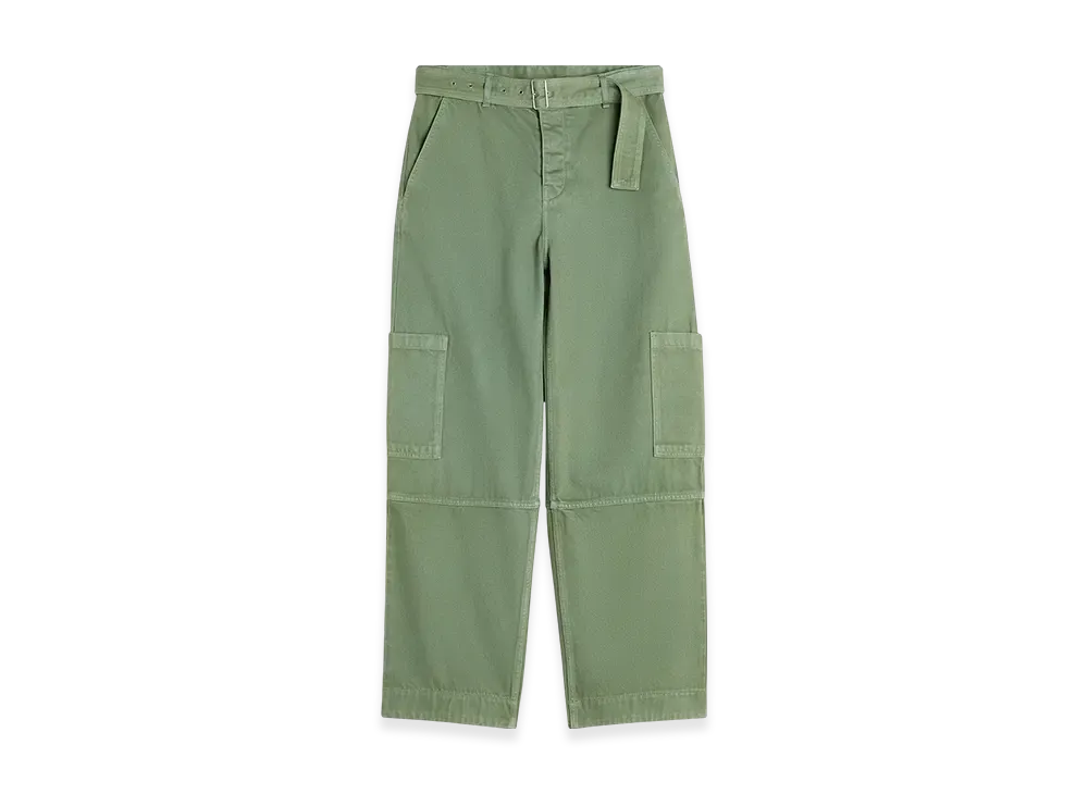 Maison Kitsune Belted Utility Pants "Turf Green"