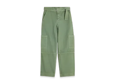 Maison Kitsune Belted Utility Pants "Turf Green"