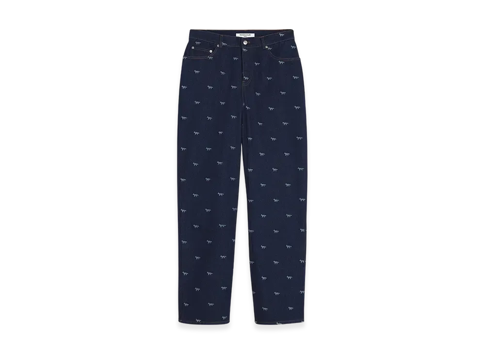 Maison Kitsune Relax Denim Jeans "Dark Laser Profile Fox"