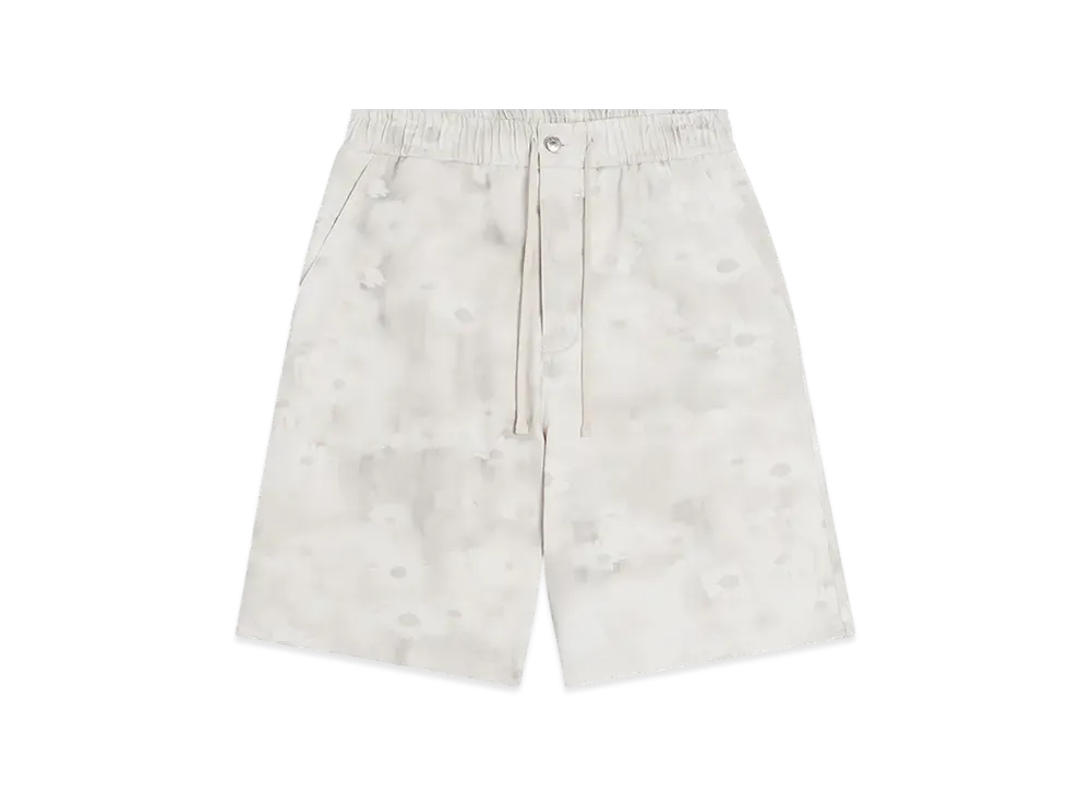 Maison Kitsune Elasticated Denim Bermuda "Smoke Print"