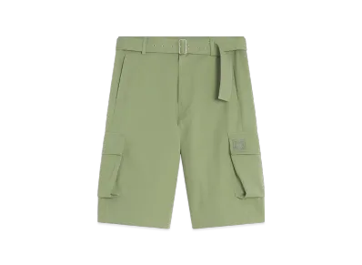 Maison Kitsune Belted Cargo Bermuda "Turf Green"