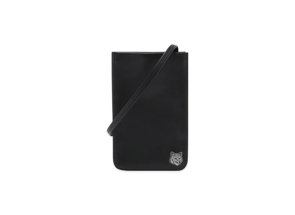 Maison Kitsune Fox Head Neck Pouch "Black"
