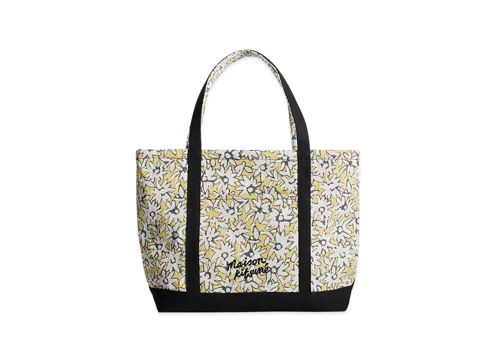 Maison Kitsune Daisy Field Large Jacquard Tote "Mimosa Print"