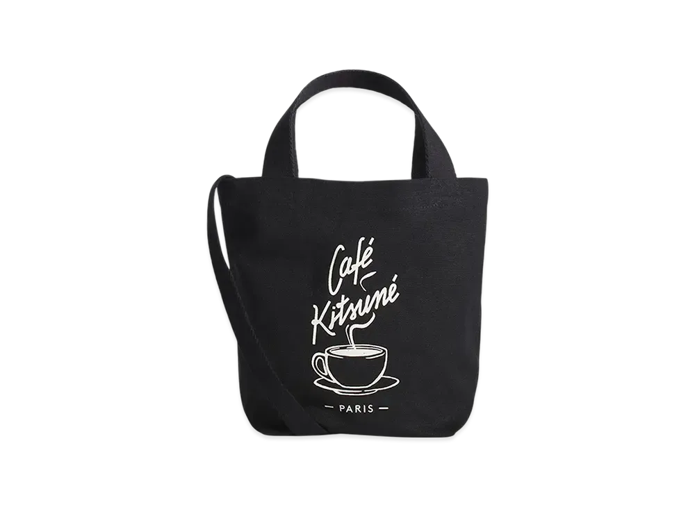 Maison Kitsune Cafe Fox Coffee Cup Mini Tote Bag "Black"